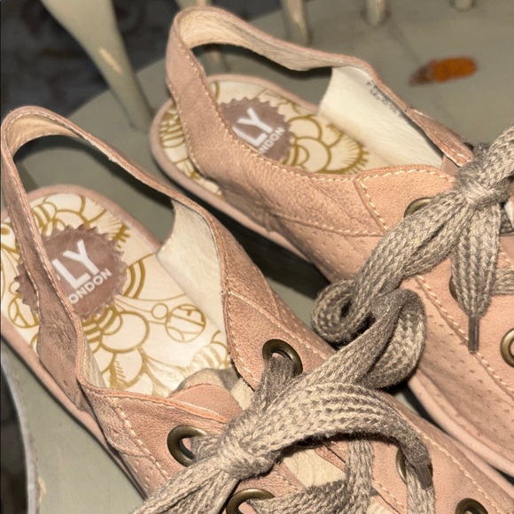 Fly London Beige Lace-Up Wedge Sandals - Picture 2 of 4